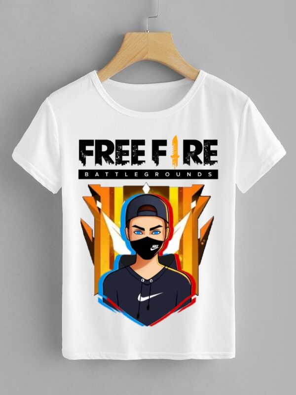 Name : Free fire Tshirt Fabric : Polyester Sleeve Length : Short Sleeves Pattern : Printed Net Quantity (N) : Single